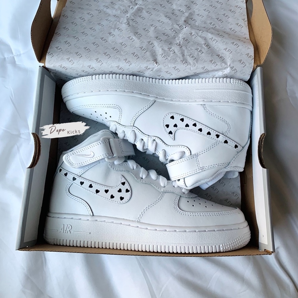 Custom Black Hearts Air Force 1 Mids